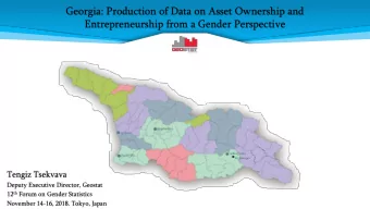 Georgia: Production of Data on Asset Ownership and  Entrepreneurship from a Gender Perspective