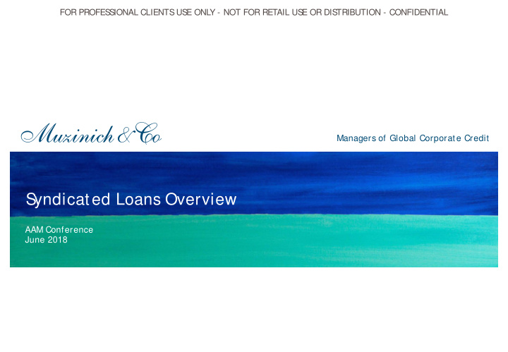 syndicated loans overview