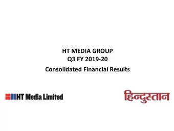 Q3 FY 2019-20  Consolidated Financial Results  1  Cautionary Statements  Certain statements in this