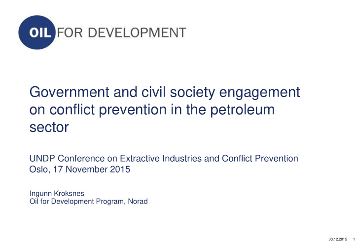 government and civil society engagement on conflict