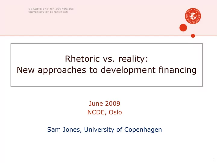 rhetoric vs reality new approaches to development