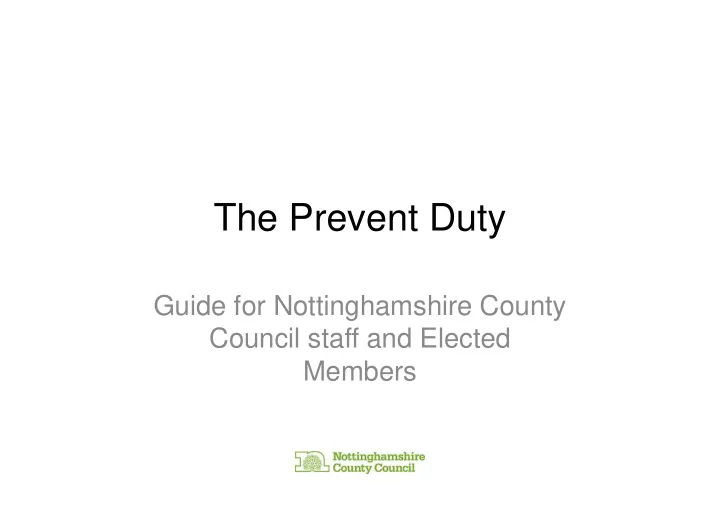 the prevent duty