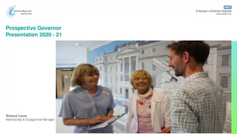 Prospective Governor  Presentation 2020 - 21  Richard Coxon  Membership &amp; Engagement Manager  2