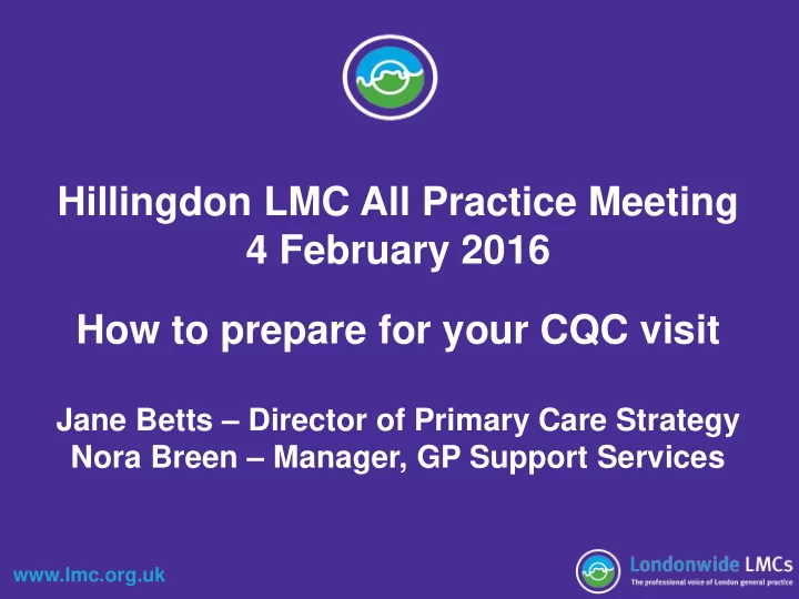hillingdon lmc all practice meeting 4 february 2016