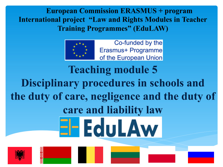 care and liability law teaching module disciplinary