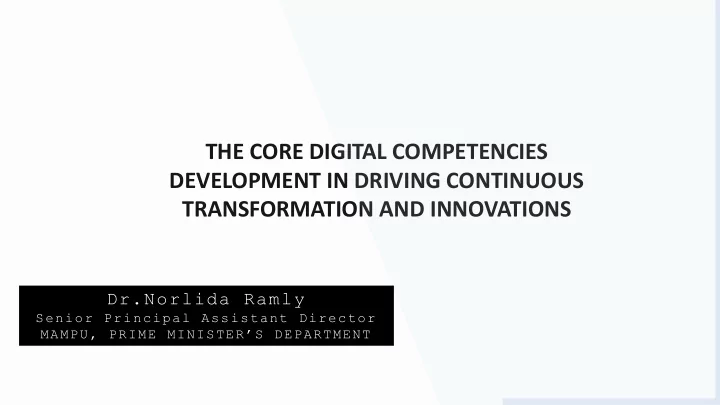 transformation and innovations