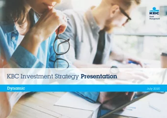 KBC Investment Strategy Presentation  Dynamic  July 2020  Investment strategy  Dynamic  Investment