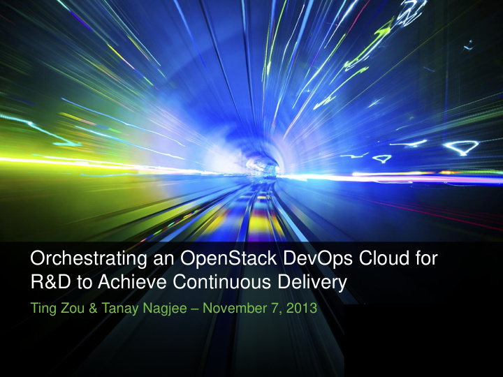 orchestrating an openstack devops cloud for r d to