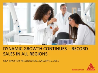 SALES IN ALL REGIONS  SIKA INVESTOR PRESENTATION, JANUARY 15, 2015  1. HIGHLIGHTS AND SALES 2014