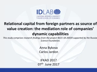 dynamic capabilities This study comprises research findings from the project  15-18-20039