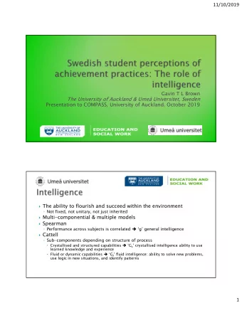 11/10/2019  Gavin T L Brown  The University of Auckland &amp; Ume Universitet, Sweden