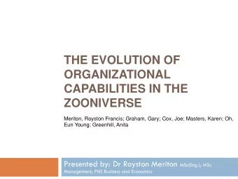 ZOONIVERSE  Meriton, Royston Francis; Graham, Gary; Cox, Joe; Masters, Karen; Oh,  Eun Young;