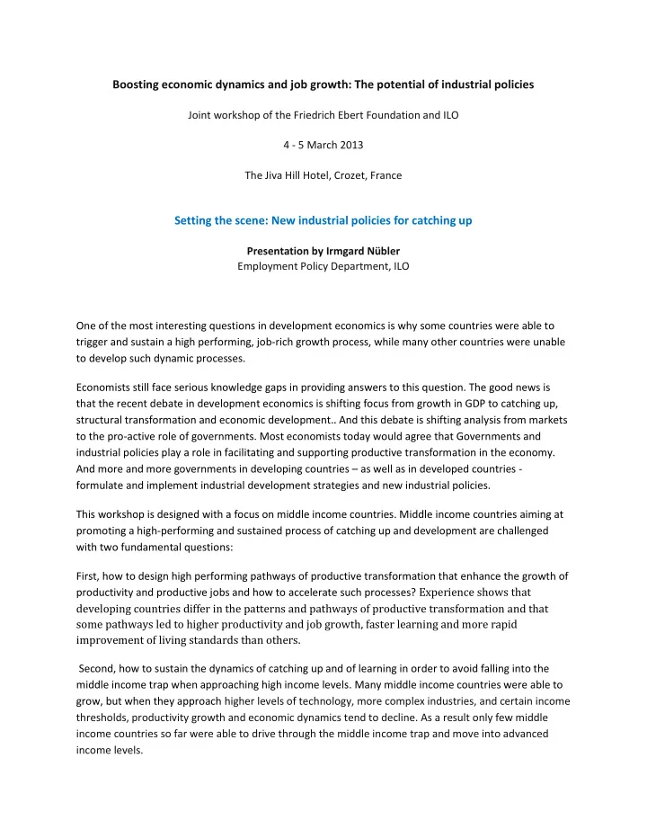 boosting economic dynamics and job growth the potential