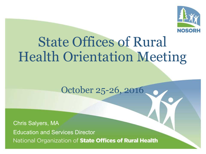 state offices of rural health orientation meeting