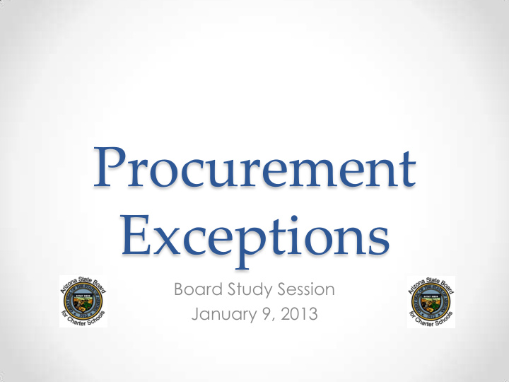procurement exceptions