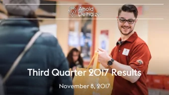 Thi  hird  d Qua  uarter  er 20  2017 Re  7 Resu  sults  November 8, 2017  Q3  Q3 Hi  High  ghli