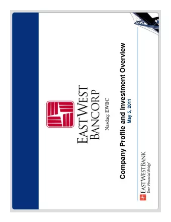 Company Profile and Investment Overview  Nasdaq: EWBC  (company)  May 5, 2011  Notice  Notice  Safe