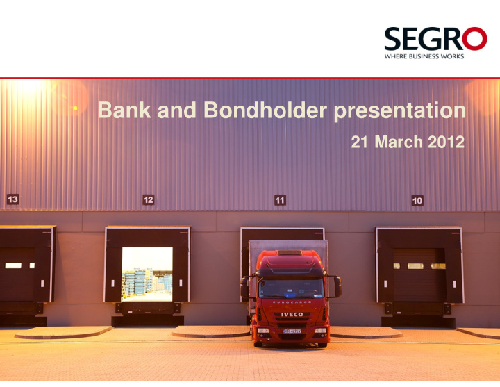 bank and bondholder presentation