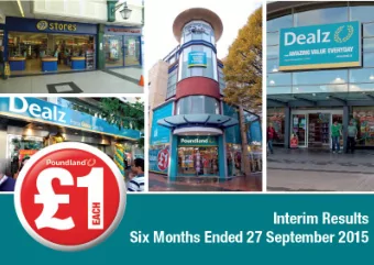 Financial Highlights  Nick Hateley  H1 2016 Overview  Jim McCarthy  1  Highlights  99p Stores