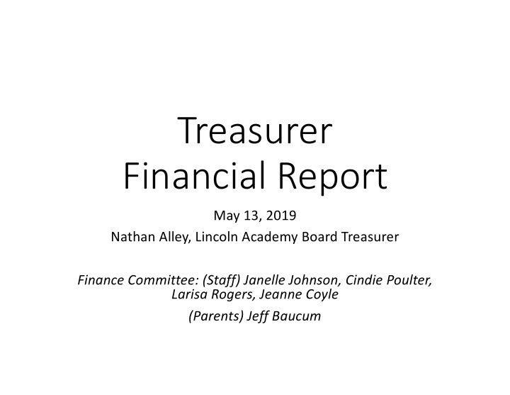 treasurer financial report