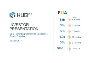FUA  May 17  $5b  5 months  INVESTOR  $4b  7 months  PRESENTATION  $3b  7 months  UBS - Emerging