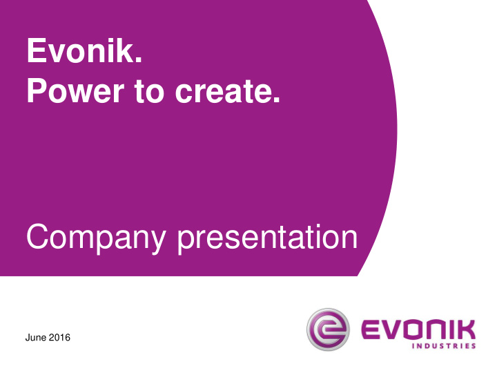 evonik power to create company presentation
