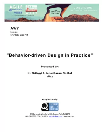 Nir Szilagyi  eBay, Inc. Nir Szilagyi has been with eBay for the past six years, four of them