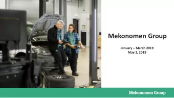 Mekonomen Group  January  March 2019  May 2, 2019  Q1 2019  record sales and improved EBIT