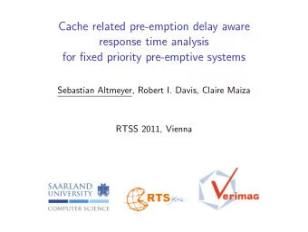 Cache related pre-emption delay aware  response time analysis  for fixed priority pre-emptive