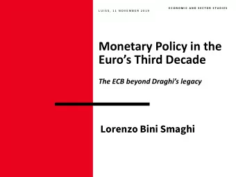 Euros Third Decade  The ECB beyond Draghis legacy  Lorenzo Bini Smaghi  TABLE OF CONTENTS 1.