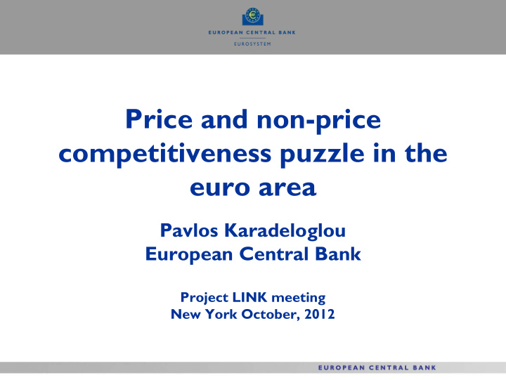 price and non price competitiveness puzzle in the euro