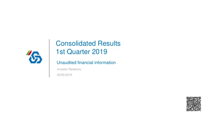1st quarter 2019
