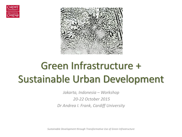 green infrastructure sustainable urban development