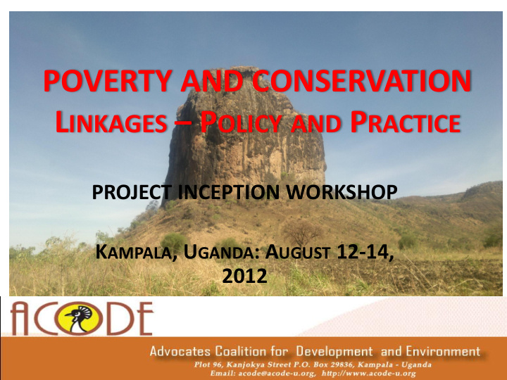 poverty and conservation