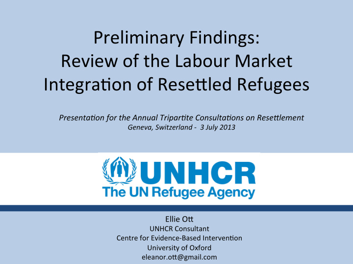 preliminary findings review of the labour market integra