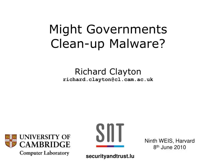 clean up malware