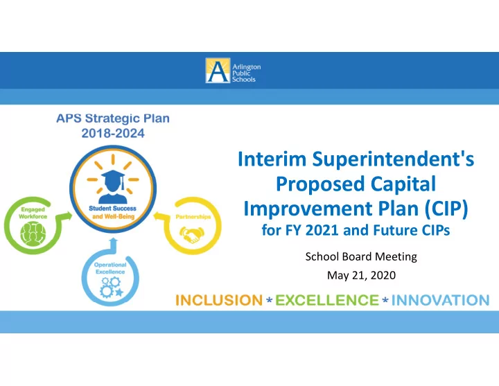 interim superintendent s proposed capital improvement