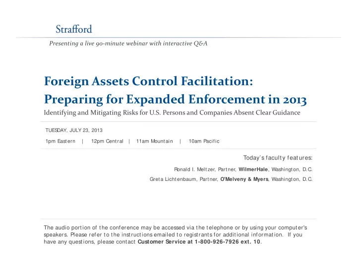 foreign assets control facilitation g preparing for