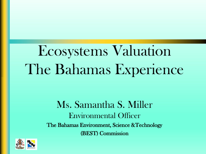 ecosystems valuation the bahamas experience