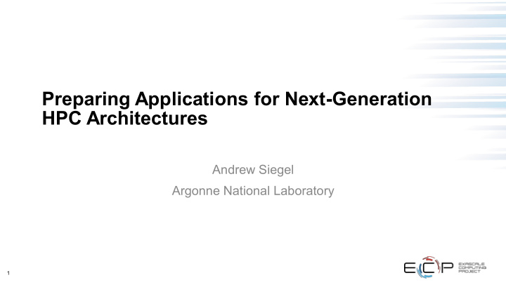 preparing applications for next generation