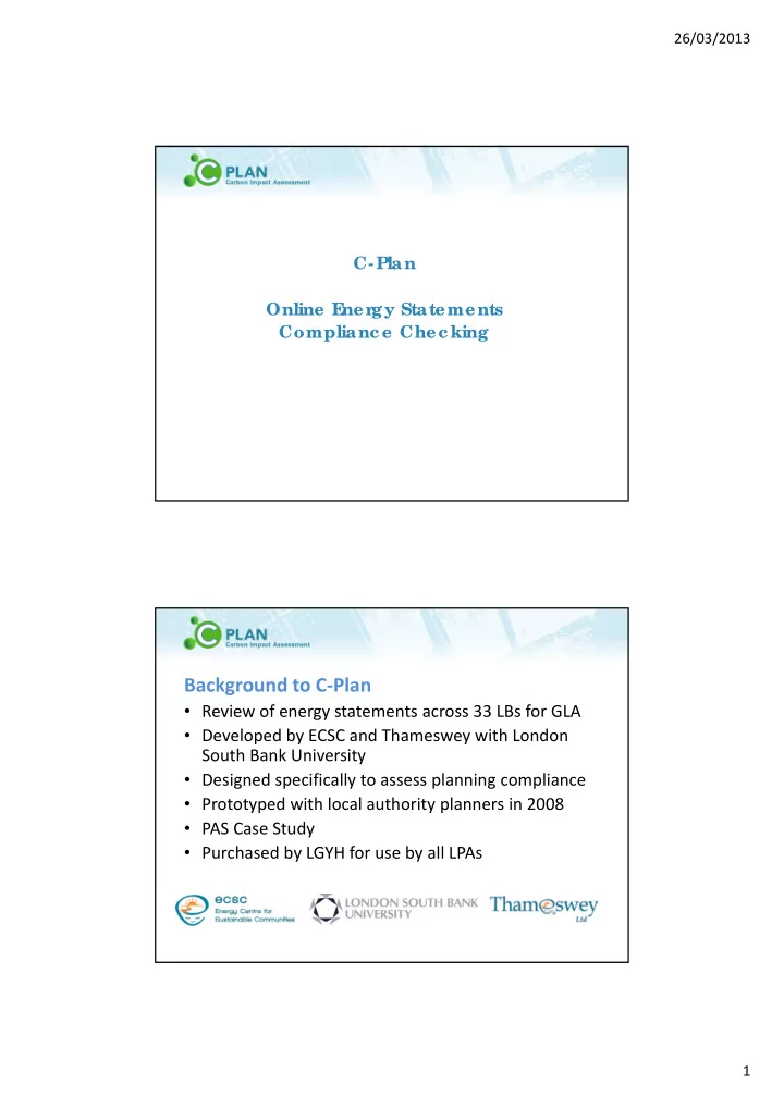 background to c plan