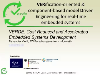VER ification-oriented &amp; component-based model D riven E ngineering for real-time  embedded