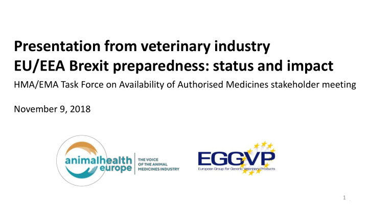 presentation from veterinary industry eu eea brexit