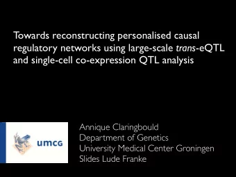 Towards reconstructing personalised causal regulatory networks using large-scale trans -eQTL  and
