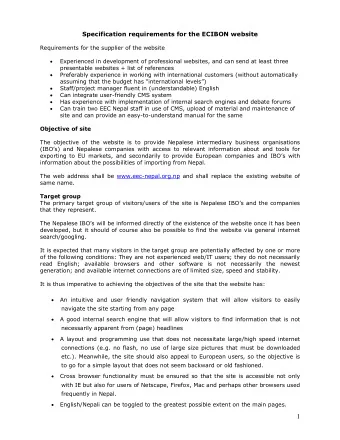 1  LIST OF PAGES (further detailing of contents will be developed) 0. Main Page 1. EEC Nepal  What