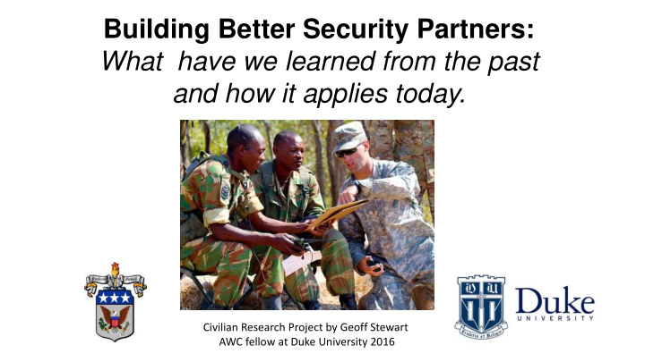 building better security partners what have we learned