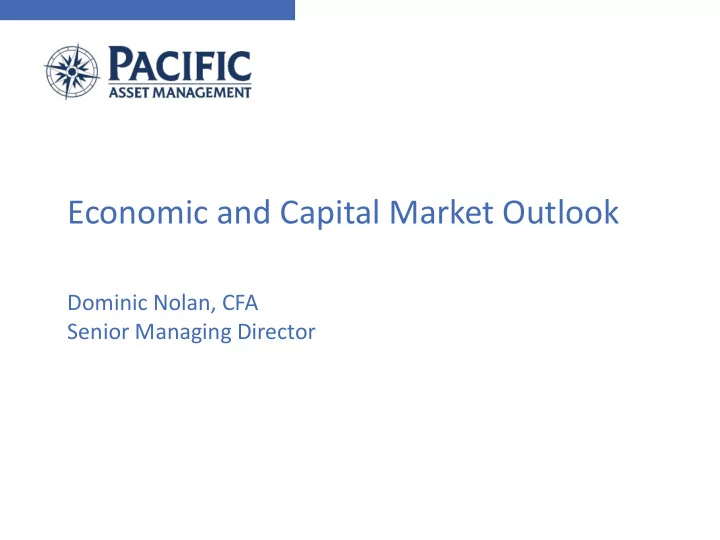 economic and capital market outlook