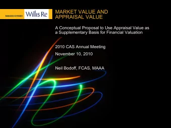 MARKET VALUE AND  APPRAISAL VALUE  A Conceptual Proposal to Use Appraisal Value as  a Supplementary