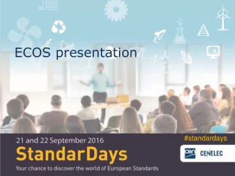 ECOS presentation  #standardays  ECOS presentation  CCMC StandarDays  21 &amp; 22 September 2016
