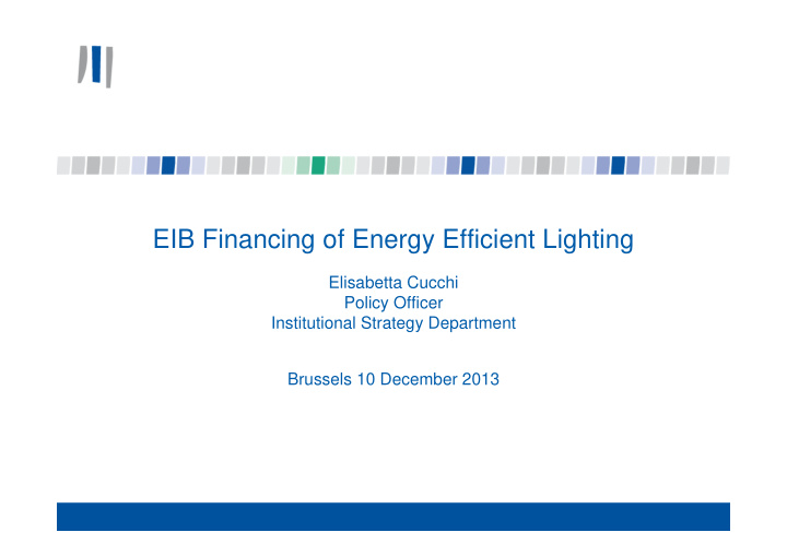 eib financing of energy efficient lighting